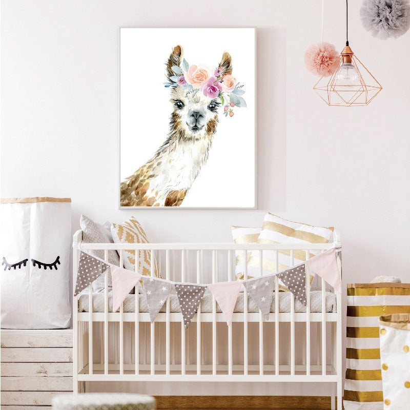 Modern Animal Alpaca Ins Print Poster - Trendy Bedroom Decor Wall Art for Contemporary Home - DropOnline.co