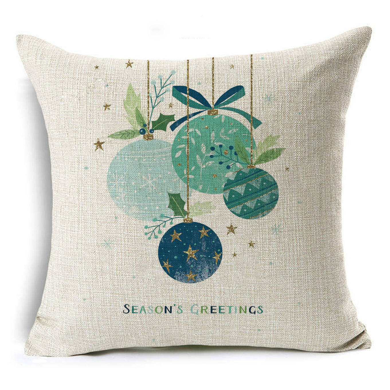 Colorful Christmas Linen Cushion Cover - DropOnline.co