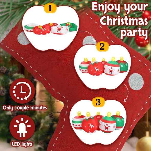 6.9 FT Lighted Christmas Inflatable - Five Christmas Balls with LED Lights - DropOnline.co
