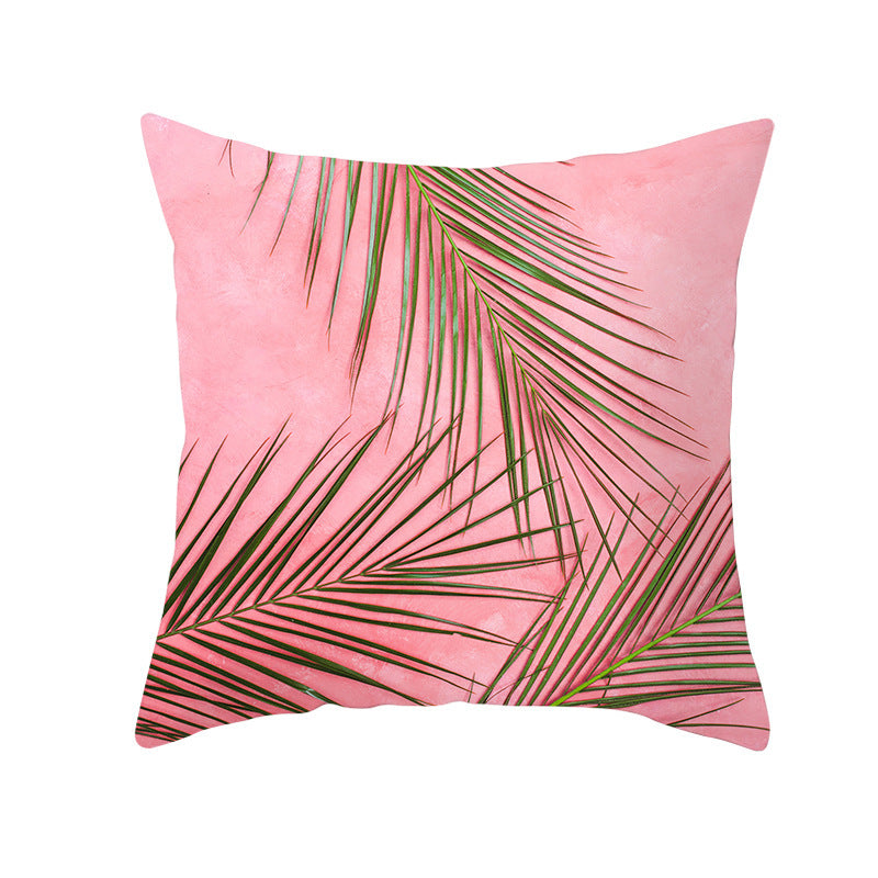 Light Tropical Plants Home Decor Peach Skin Fleece Pillowcase - DropOnline.co