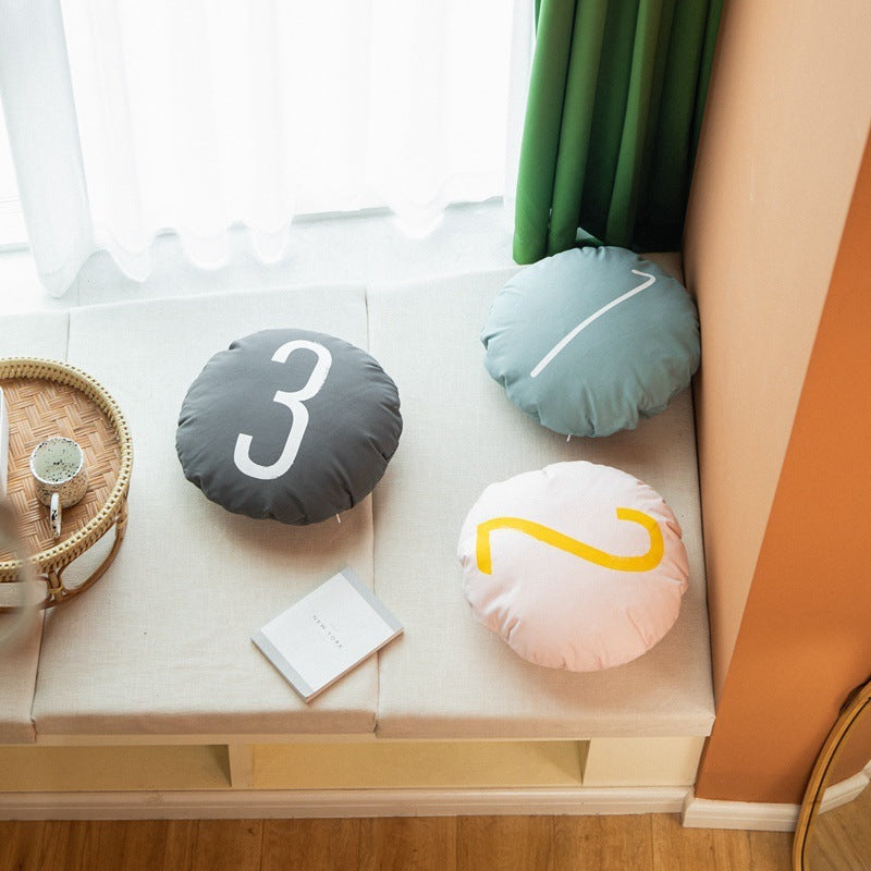 Cotton Canvas Round Pillow Sofa Cushion - DropOnline.co