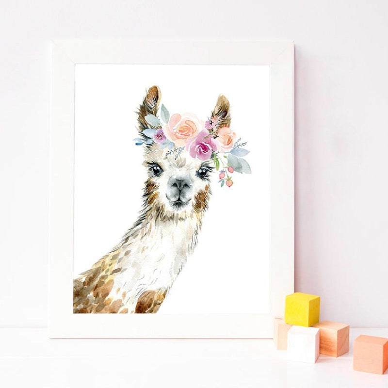 Modern Animal Alpaca Ins Print Poster - Trendy Bedroom Decor Wall Art for Contemporary Home - DropOnline.co