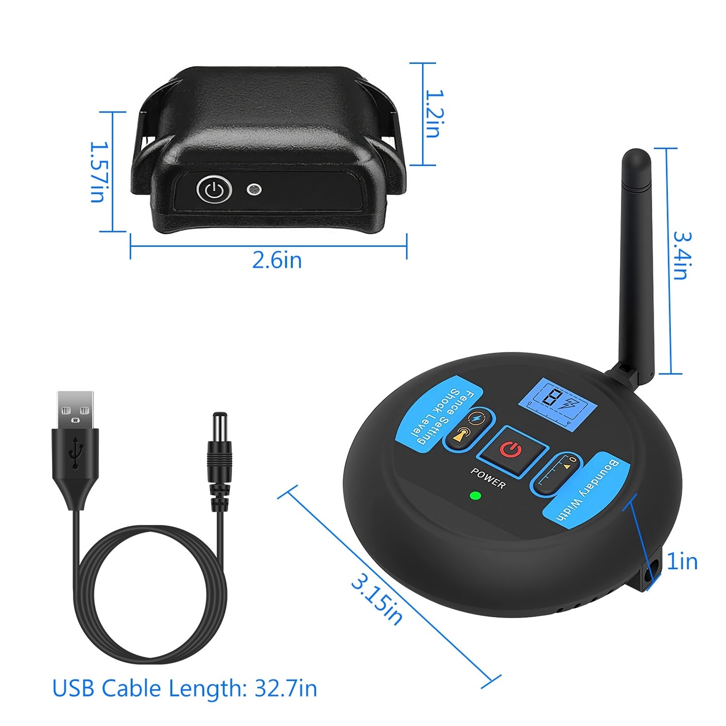 1Set Wireless Electric Dog Fence Pet Shock Boundary Containment System Electric Training Collar For Small Medium Large Dogs - DropOnline.co