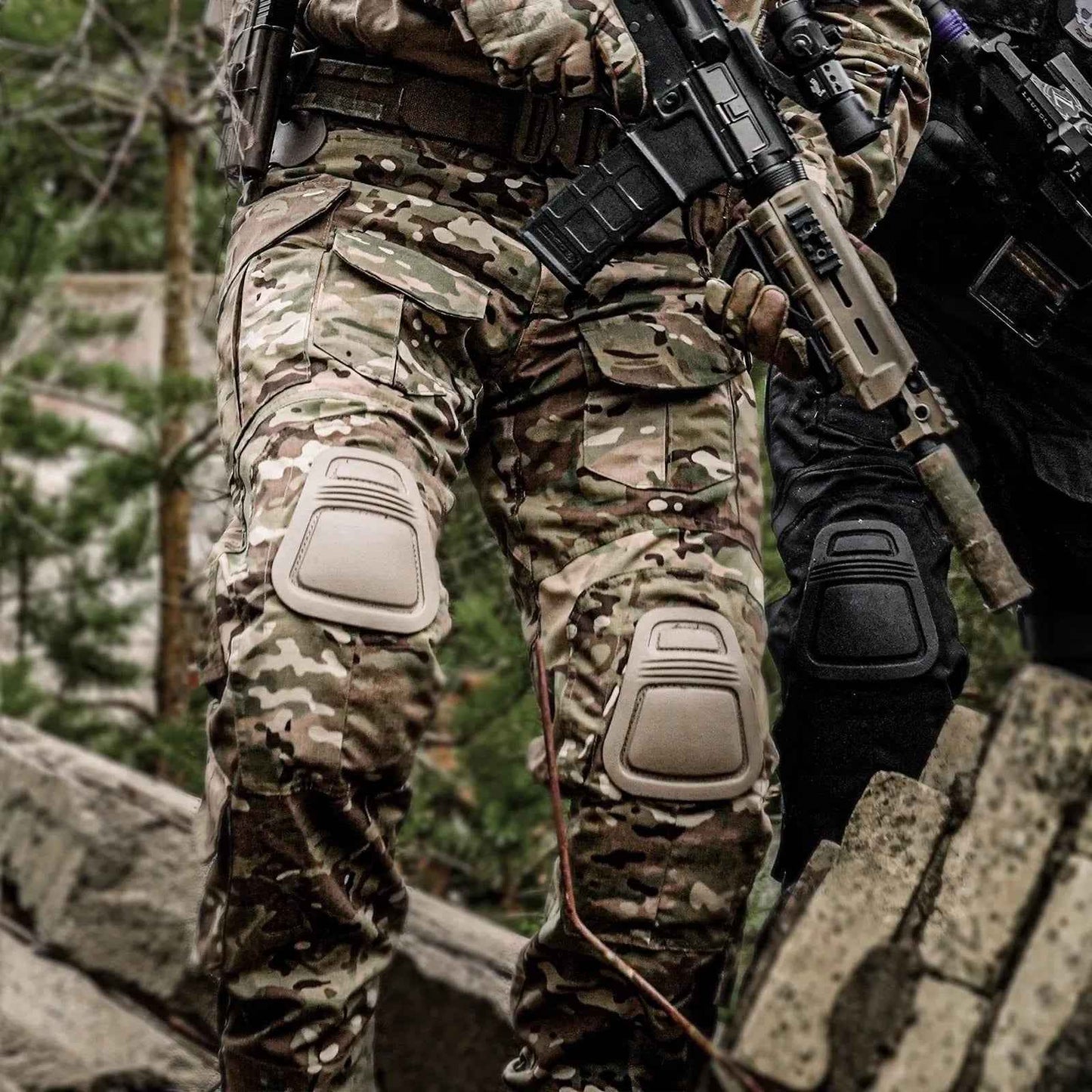 Men's Tactical Combat Pants - Military Cargo Trousers with Knee Pads