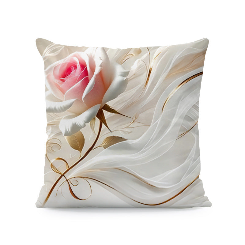 Ink-painting Plum Blossom Yellow Flower Sofa Cushion Cover Without Pillow Core - DropOnline.co
