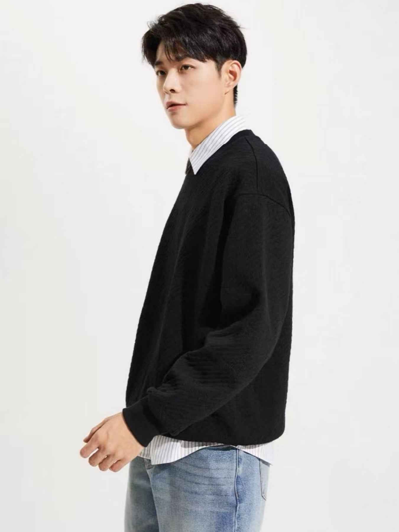 Unisex Jacquard Round Neck Hoodie - Premium Export Quality European Sizes