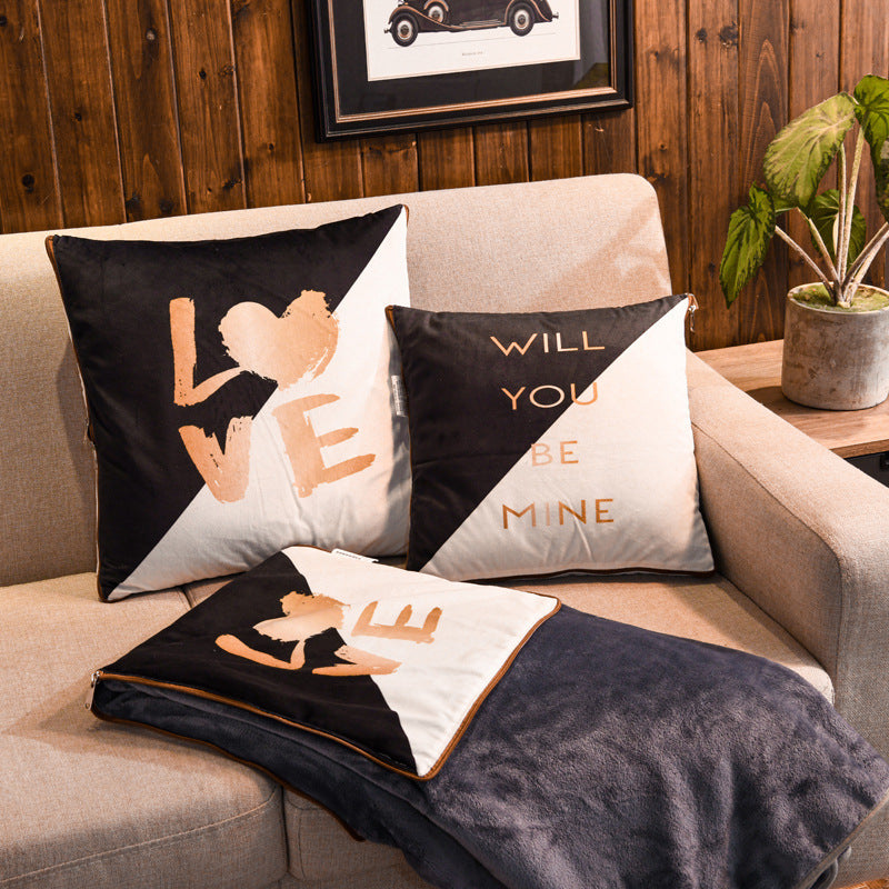 Pillow Quilt Dual-purpose Coral Fleece Cushion - DropOnline.co