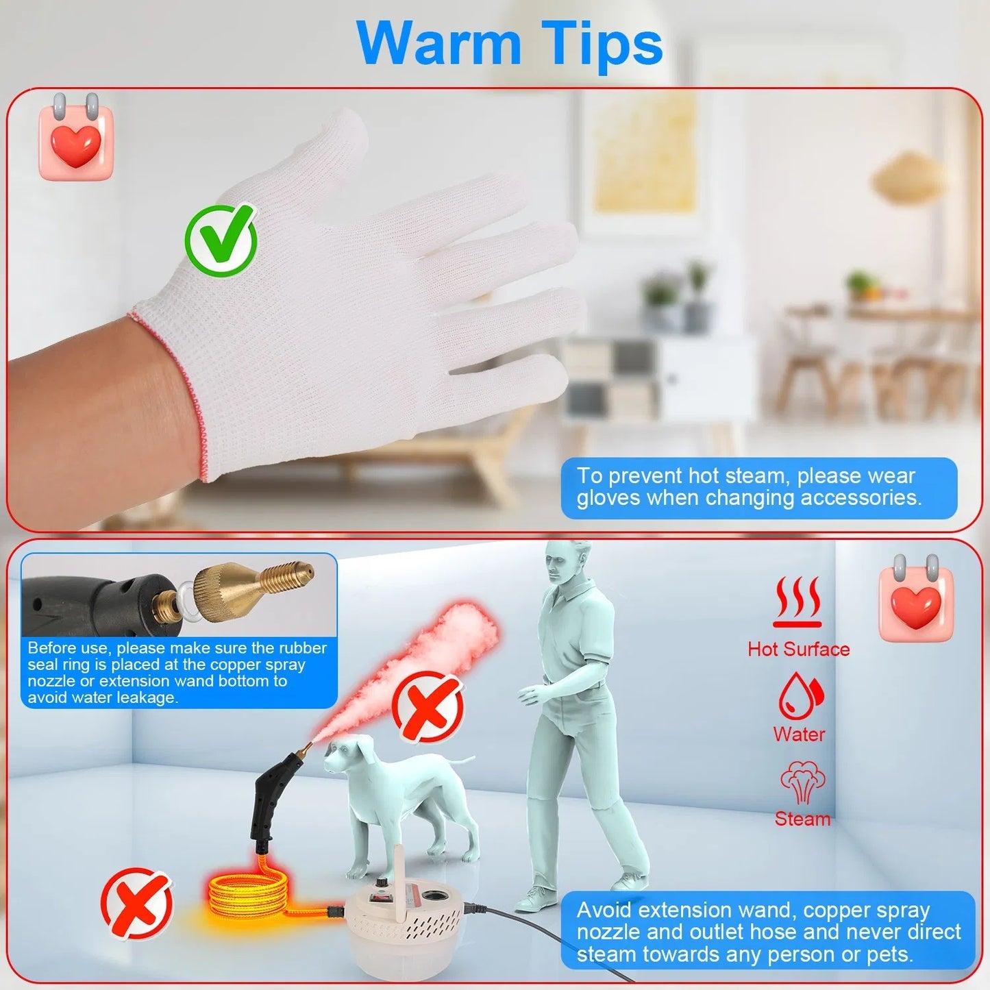 2500W Handheld High Temperature And Pressure Steamer Cleaner With 1400ML Tank 9 Accessories 6 Steam Levels For Dirt Grease Grout Tile Floor Couch Car - DropOnline.co