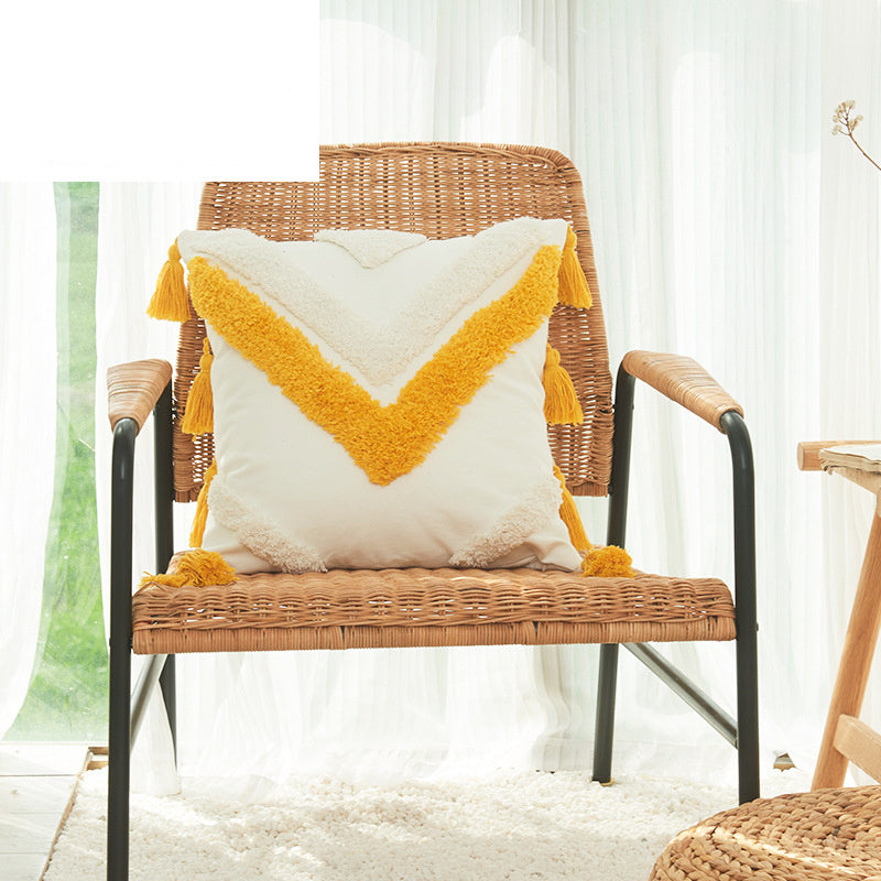 Nordic Moroccan Embroidered Geometric Cushion Cover - DropOnline.co