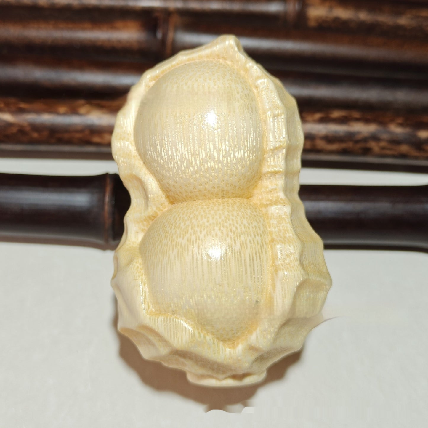 Crafts Pure Natural Solid Bamboo Carving Peanut Ornaments - DropOnline.co