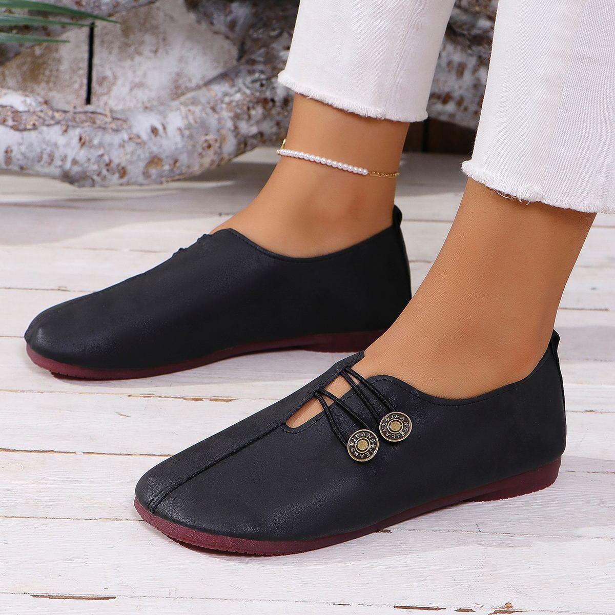 Ins Square Toe Slip-on Sandals Summer Fashion Soft Flat Shoes For Women - DropOnline.co
