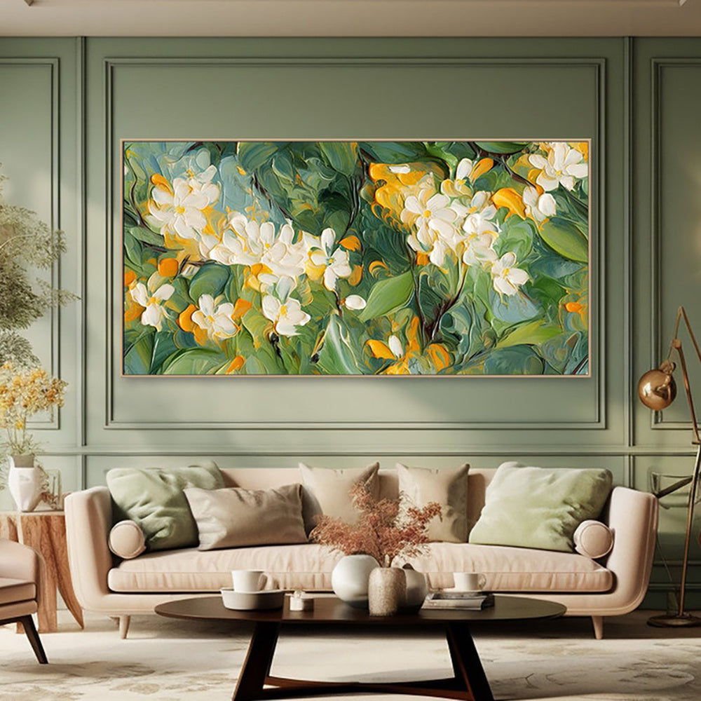 Abstract Floral Handmade Oil Painting On Canvas Wall Art Decoration 3d Texture Original Flowers Crabapple Blossoms For Home Bedroom Decor Rolled Frameless Unstretched Painting - DropOnline.co