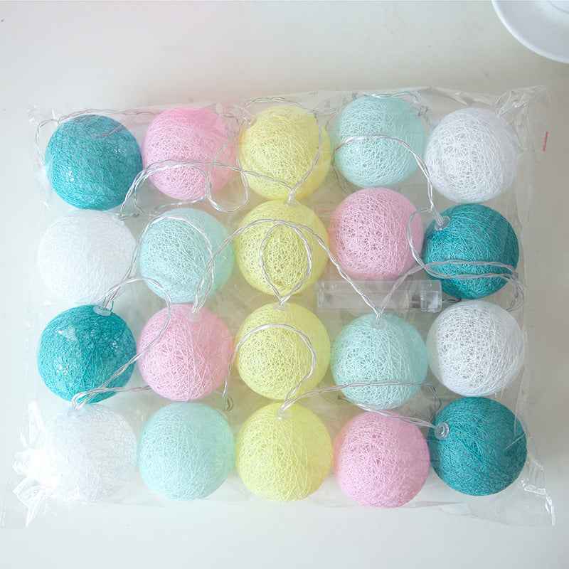 LED Cotton Ball String Lights - Festoon Ornamental Lamp for Christmas & Parties - DropOnline.co