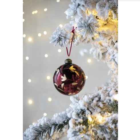 D3.9 Christmas Ball Ornaments - Glass Decorative Hanging Balls Set of 6 - DropOnline.co