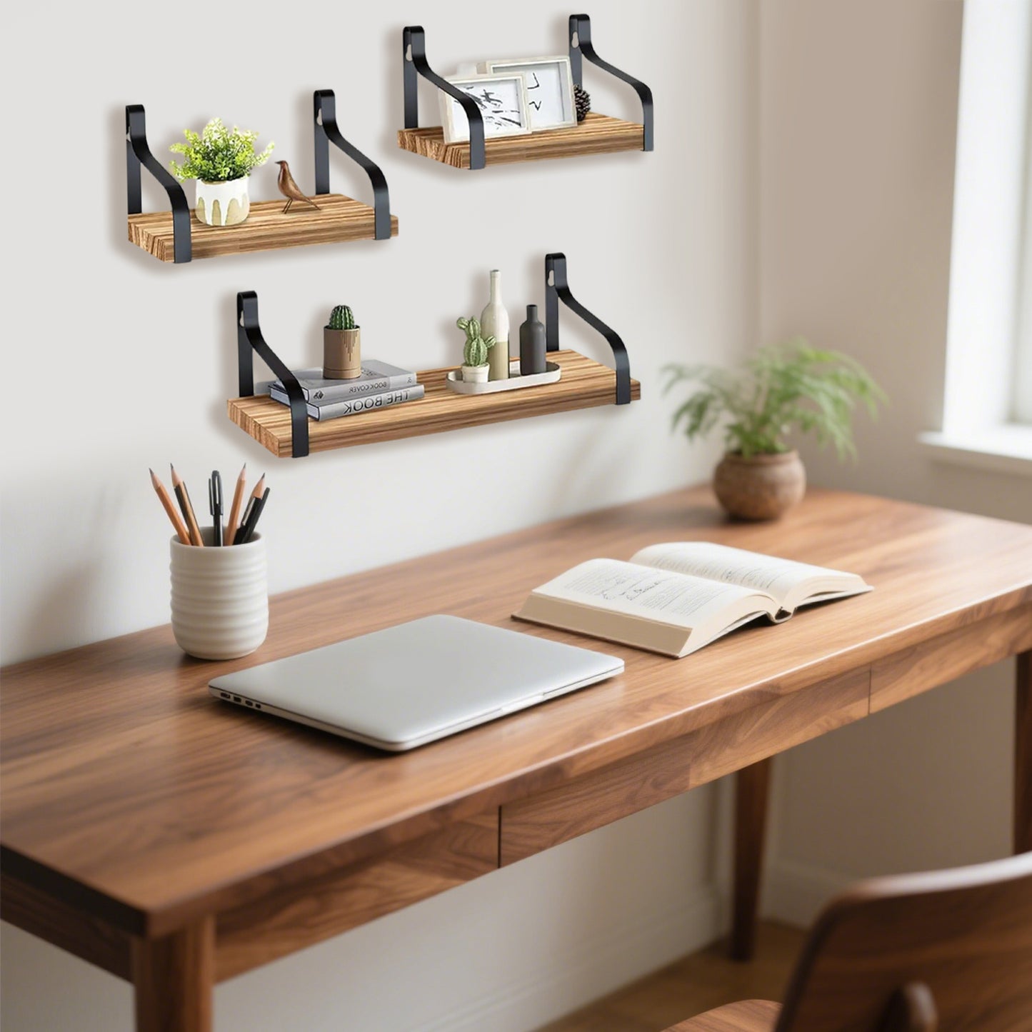 3 Pcs Wood Floating Shelves - DropOnline.co