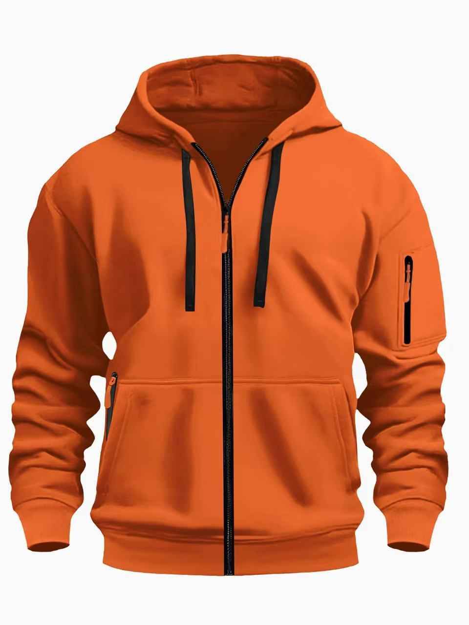 Men's Zipper Hooded Sweatshirt - Sports Casual Cardigan Jacket