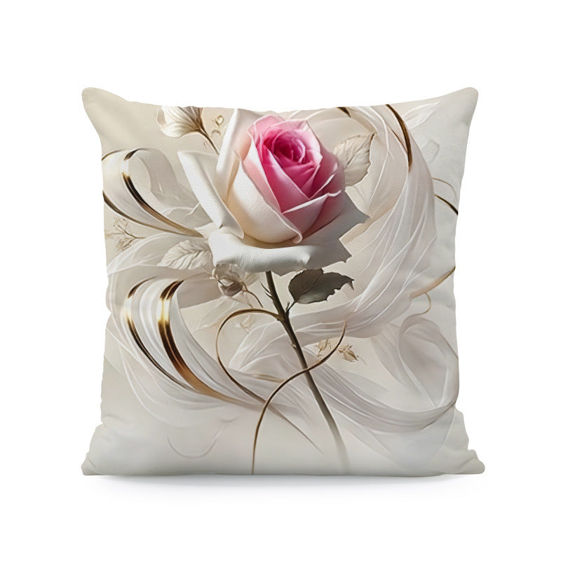 Ink-painting Plum Blossom Yellow Flower Sofa Cushion Cover Without Pillow Core - DropOnline.co