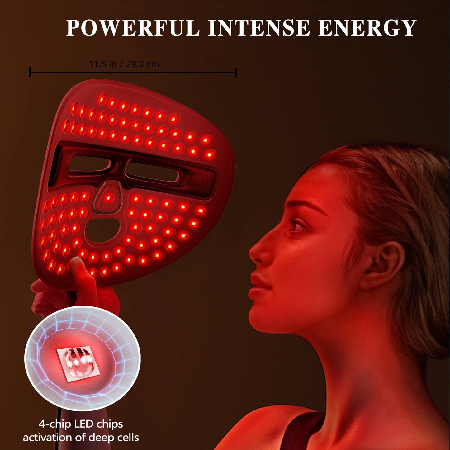 LED Face Mask Facial Care Tool, Red Light Therapy Mask For Face For Home Travel - DropOnline.co