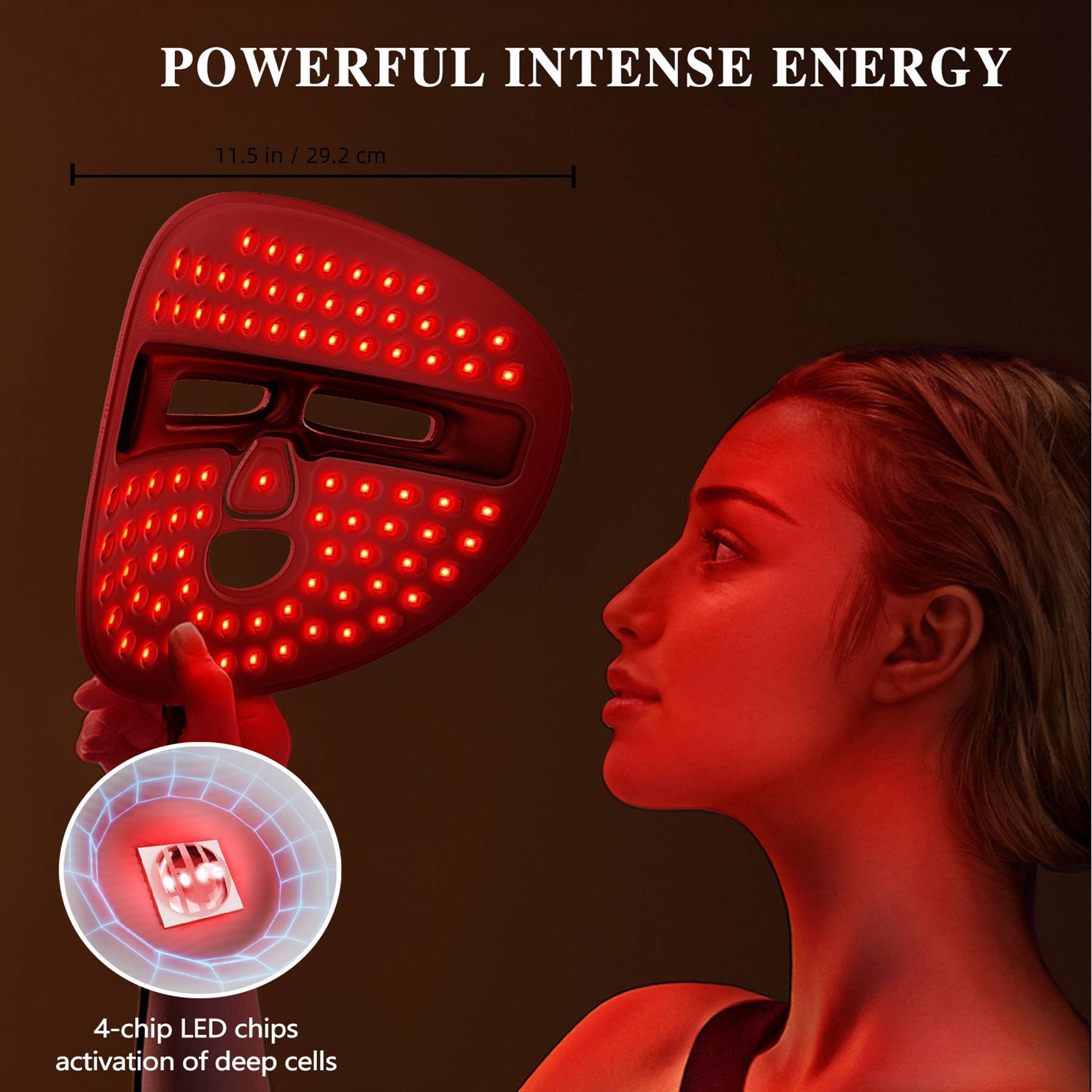 LED Face Mask Facial Care Tool, Red Light Therapy Mask For Face For Home Travel - DropOnline.co