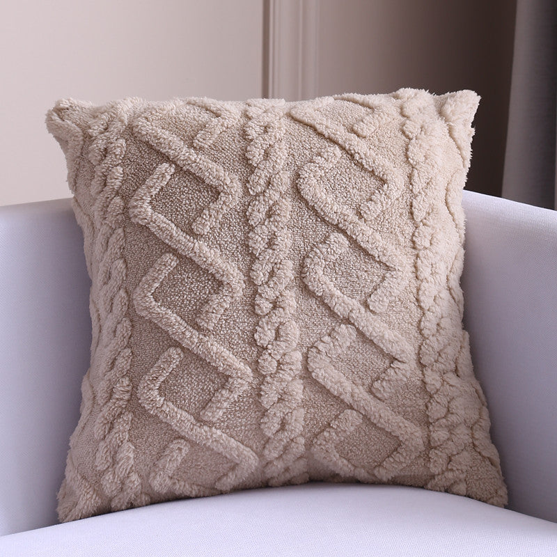 New Style Household Nordic Plain Cushion Cover Plush Warp Knitting - DropOnline.co