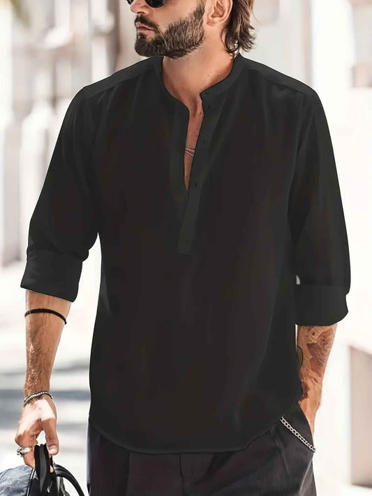 Men's Long-sleeved Breathable Button-down Shirt