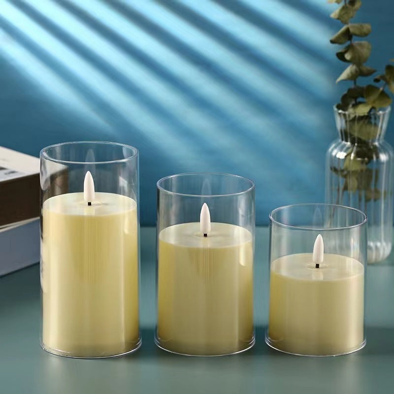 Electric Candle Lamp Led Simulation With Cup Home Decor - DropOnline.co
