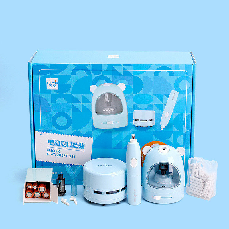 Electric Pencil Sharpener Pencil Sharpener Student Stationery Set - DropOnline.co