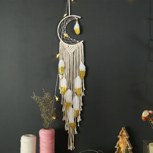 Crescent Dream Catcher Home Decor Gold - DropOnline.co