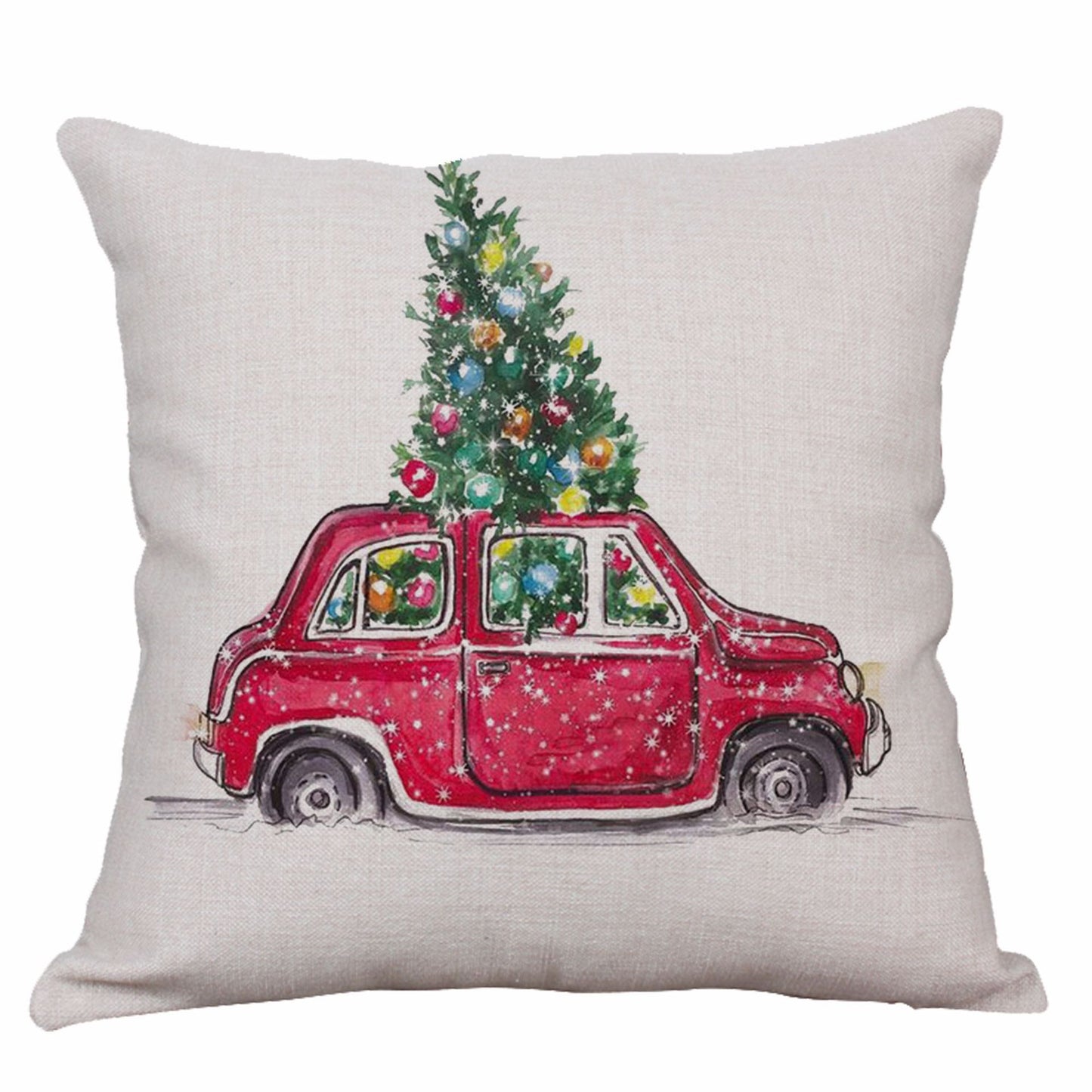 New Christmas Themed Linen Cushion Pillowcase - DropOnline.co