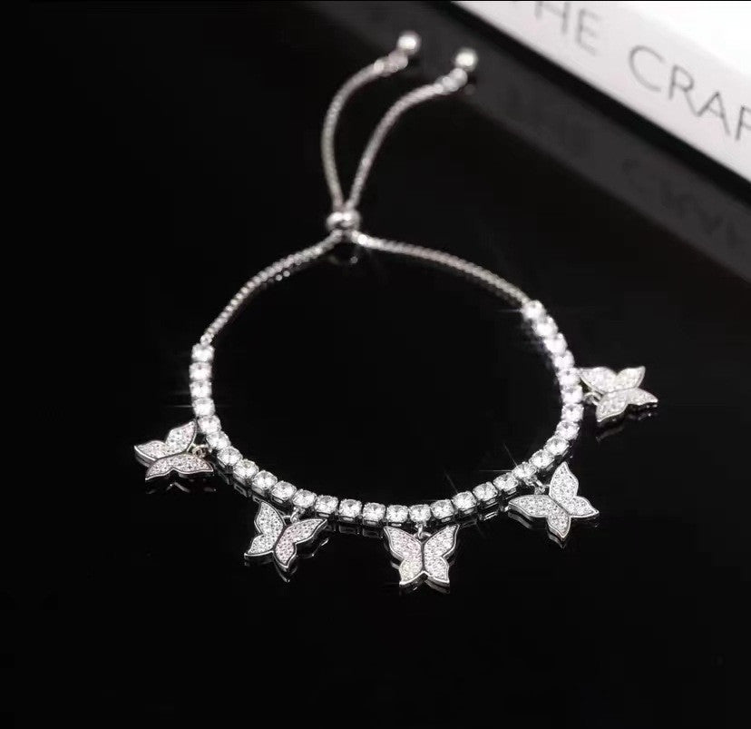 Multi Butterfly Bracelet Light Luxury Niche Micro-set Zircon - DropOnline.co
