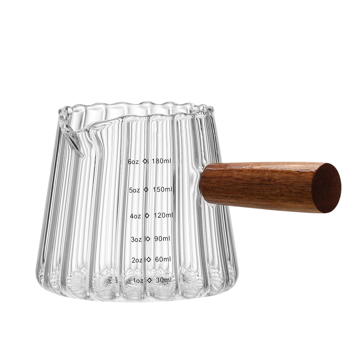 1 Pcs 180ml Mini Coffee Cup, Glass Milk Cup, Italian Coffee Cup With Wooden Handle, Coffee Measuring Cup - DropOnline.co