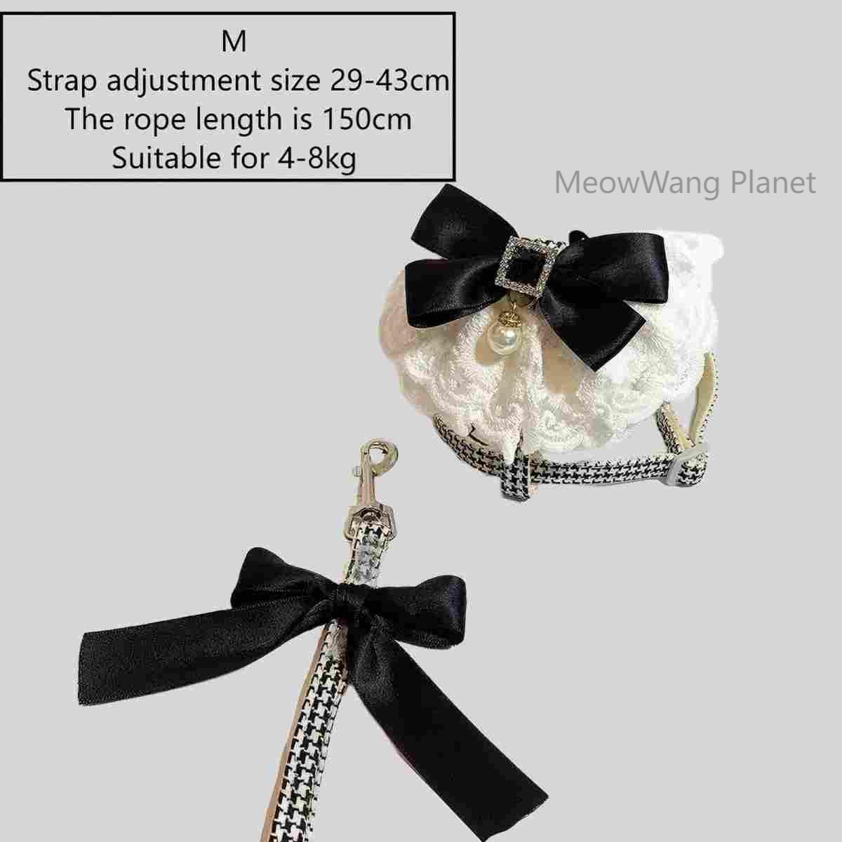 Dog Leash Cat Leash Luxury Lace Pet Harness Leash Set Elegant Inspired Adjustable Escape Proof Vest For Cats Small Dogs - DropOnline.co