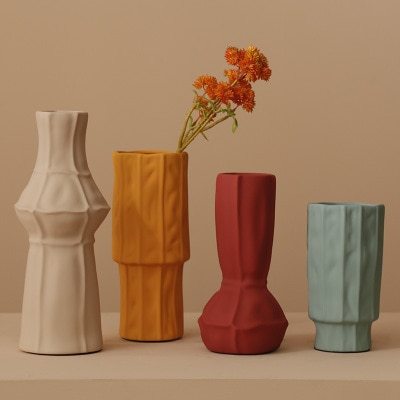 Nordic Simple Morandi Art Vase Villa Living Room Dining Room Office Decor Home Vases Decoration Accessories Flower Arrangements - DropOnline.co