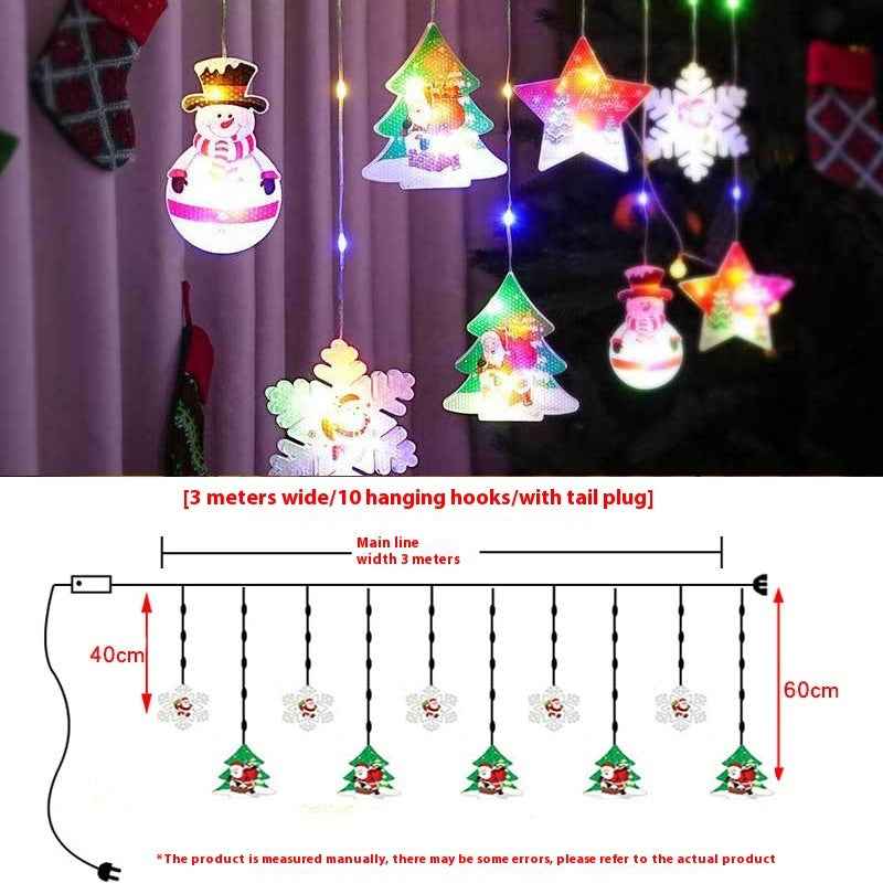 Christmas Curtain Lights 3m x 70cm - Painted LED Rubber Wire Ambience Lighting - DropOnline.co
