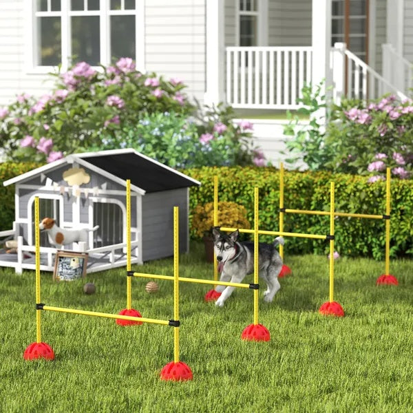 4 Piece Dog Agility Course Backyard Set , Carry Bag - DropOnline.co