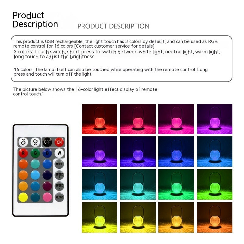 Metal Portable Ambience Light Bedroom Bedside Lamp Home Decor - DropOnline.co