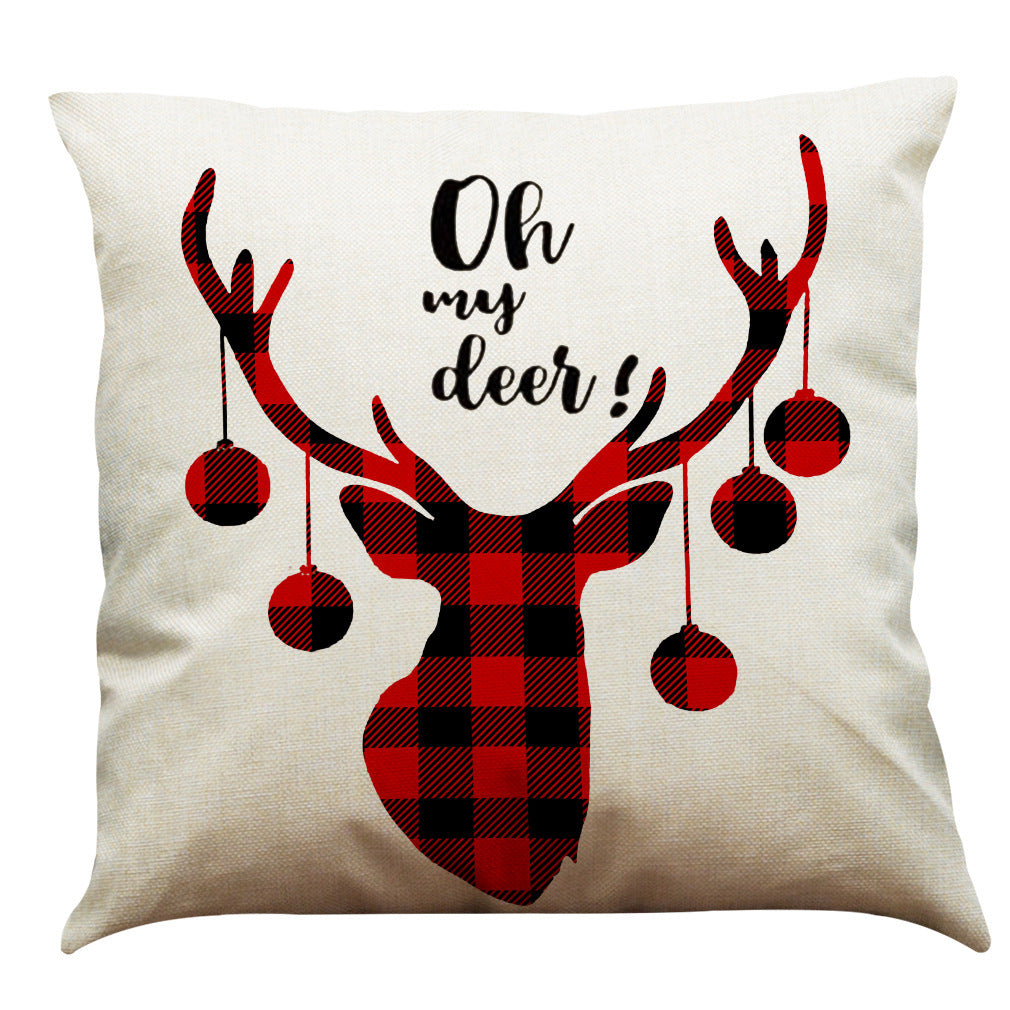 Christmas Cotton Linen Sofa Car Cushion Pillowcase - DropOnline.co