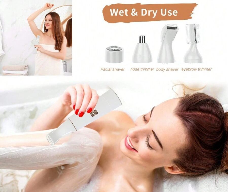 4 In 1 Facial Eyebrow Hair Epilator Remover Tool Device Painless Electric Shaver For Women - DropOnline.co