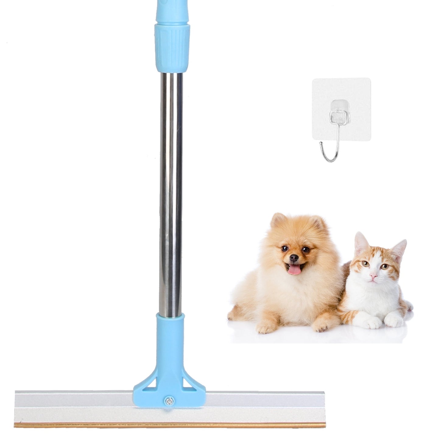 1Pc Pet Hair Removal Rake With 54.33in Adjustable Telescopic Rod Multi-Fabric Dog Cat Hair Scraper Lint Shaver For Carpet Rug Clothes Couch - DropOnline.co