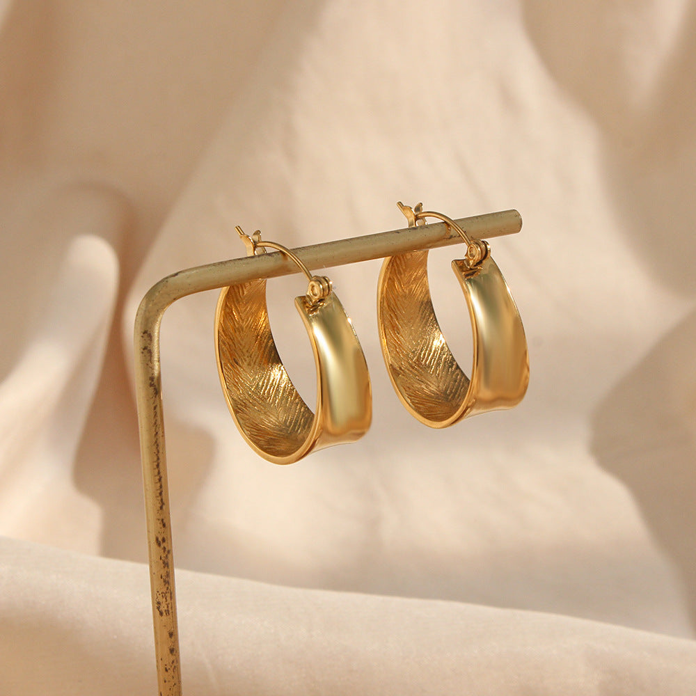 Geometric Gradient Size Gold Earrings - DropOnline.co