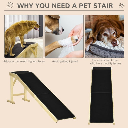 Ramp For Dog Bed, Pet Ramp For Dog With Non-slip Carpet And Top Platform - DropOnline.co
