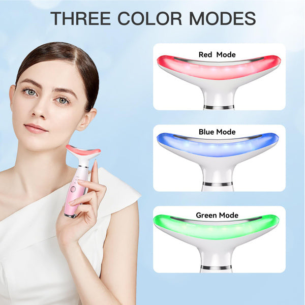 Facial And Neck Massager, Pink Neck Beauty Device - DropOnline.co
