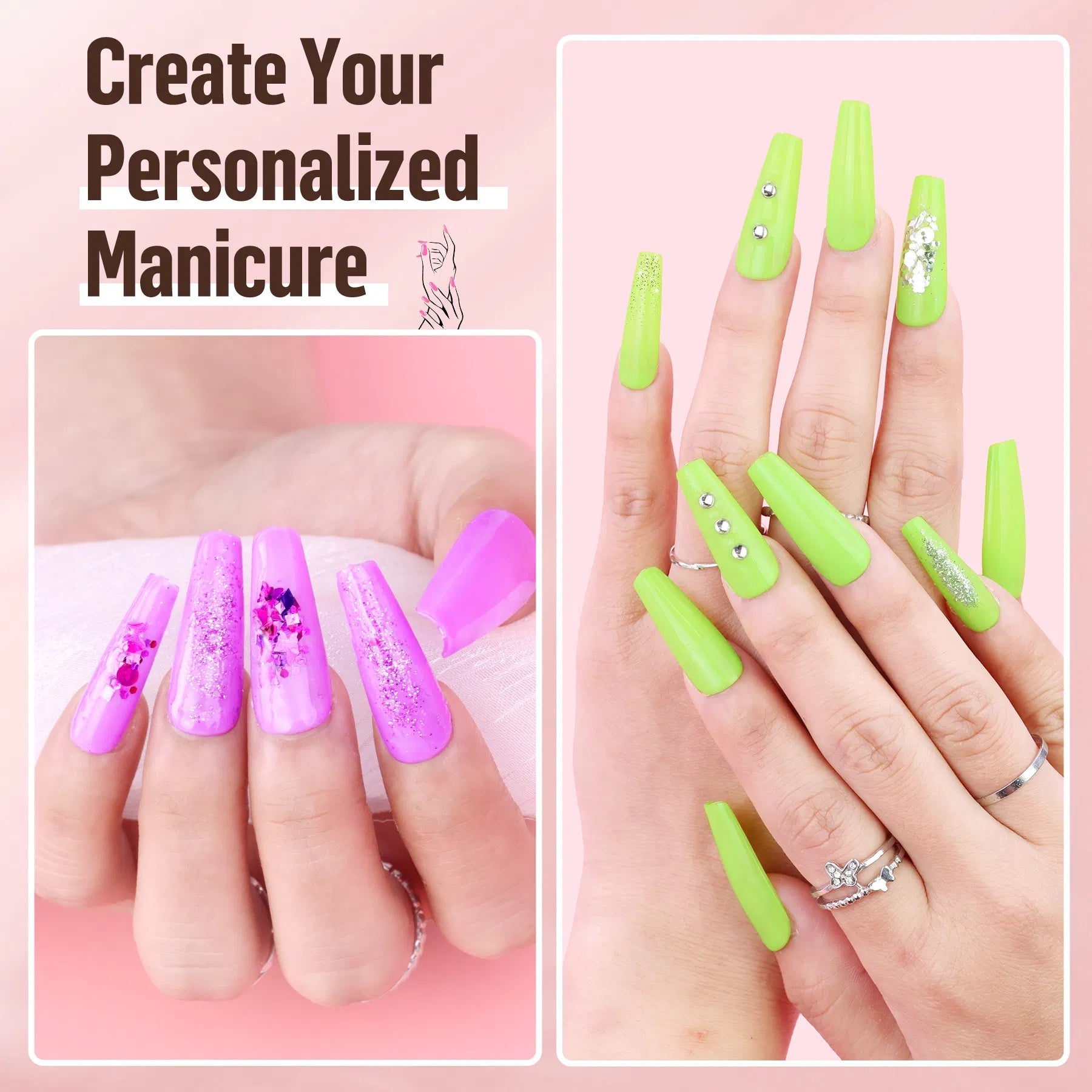 Acrylic Nail Kit With Drill, 4 Colors Gel Polish And UV Light Nail Kit, Birthday Gifts For Women, Valentines Day Gifts For Girl, Professional Nails Kit Acrylic Set With Everything For Beginners - DropOnline.co