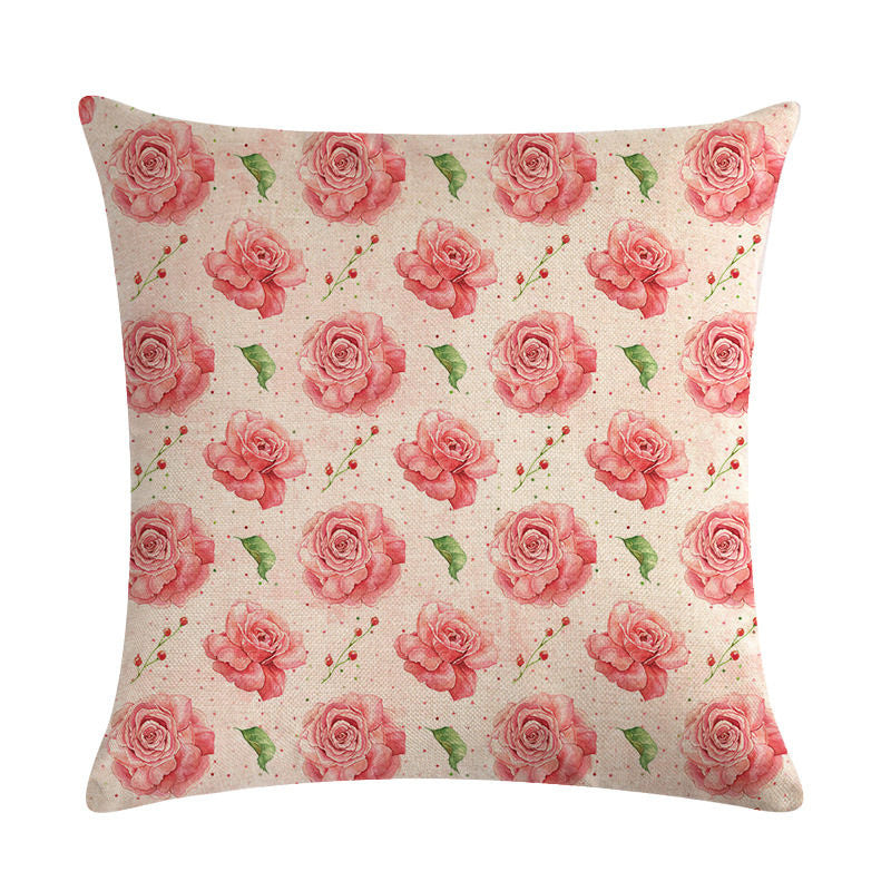 Floral Cushion Cover Cotton Linen Pillowcase - DropOnline.co