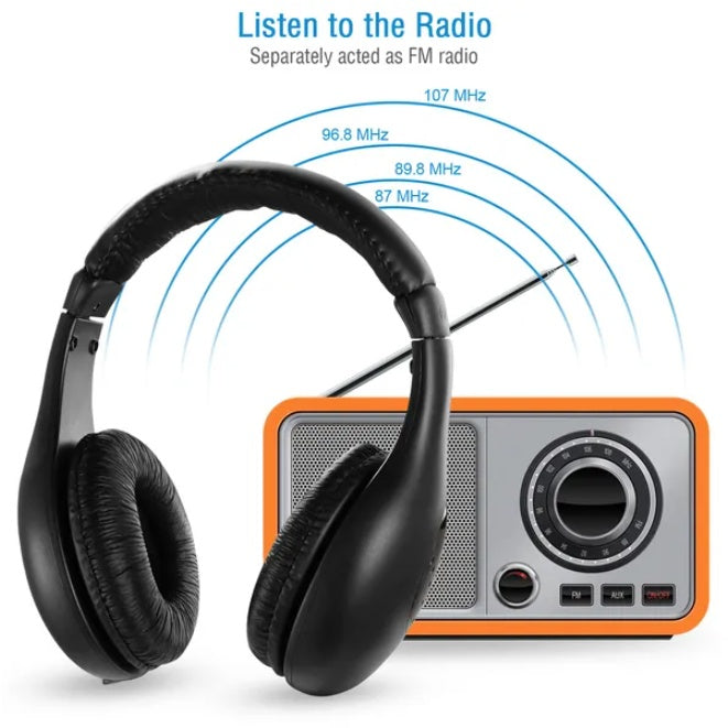 Wireless RF Headphones HiFi Over Ear Headsets RF Transmitter Receiver - DropOnline.co