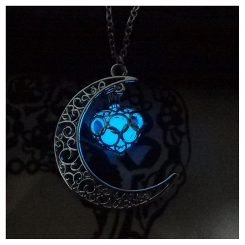 Glowing Pendant Necklaces Silver Plated Chain Necklaces - DropOnline.co