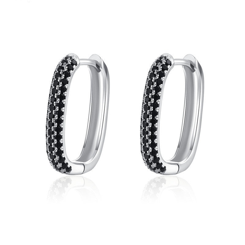 French-style Black Zircon Earrings - DropOnline.co