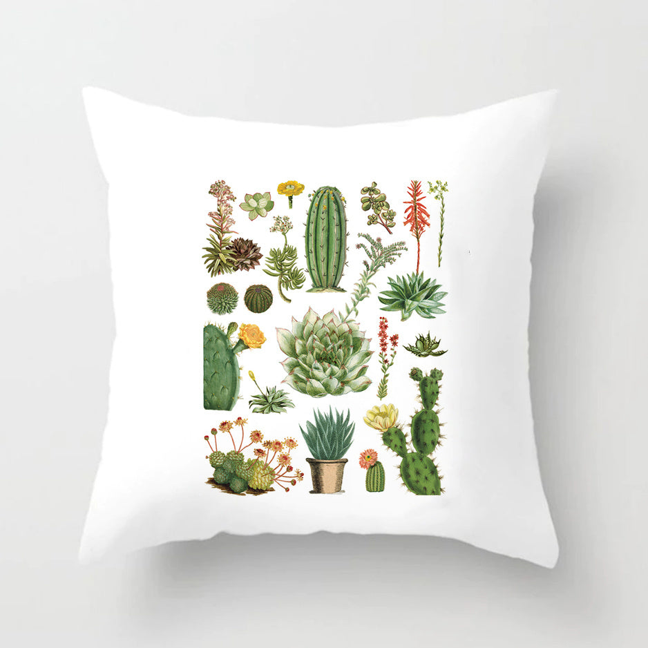 Soft Cactus Print Throw Pillow Cushion Cover - DropOnline.co