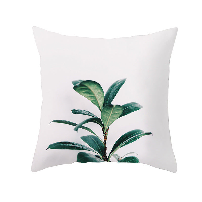 Light Tropical Plants Home Decor Peach Skin Fleece Pillowcase - DropOnline.co