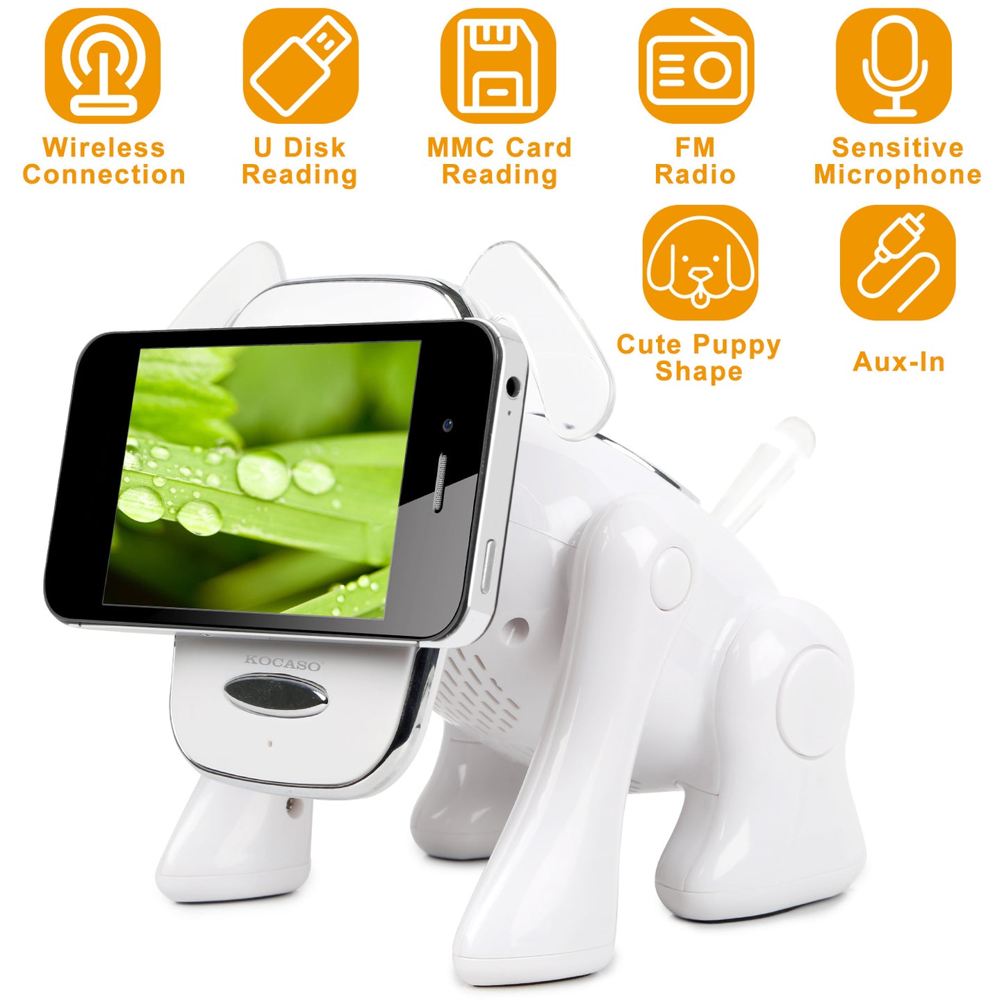 Puppy Dog Wireless Speaker Portable Mini Music Player Stereo Cute Animal Speaker With Built-In Mic FM Radio Stereo Bass MMC Card Slot USB Port For Cellphone Tablet - DropOnline.co